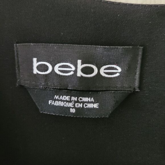 vintage Y2K bebe jumpsuit sleeveless black lace accent ankle zip size 10 - Picture 5 of 10